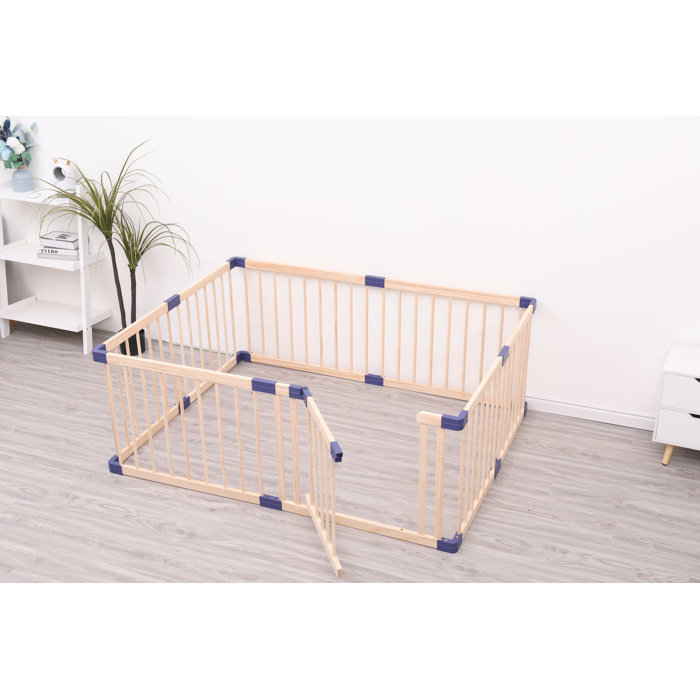 Sinda Funiture Natural Wooden Baby Playpen Safety Gate & Reviews Wayfair